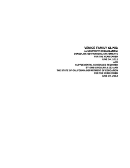 Venice Family Clinic 2012 Audit Report