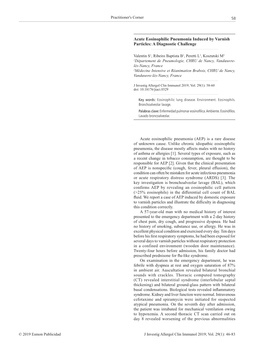 Acute Eosinophilic Pneumonia Induced by Varnish Particles