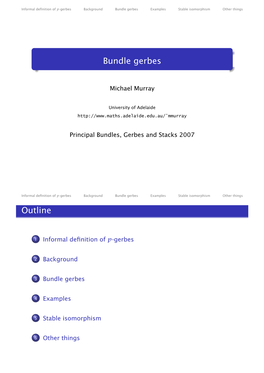 Bundle Gerbes Examples Stable Isomorphism Other Things