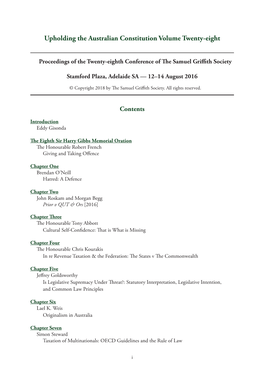 Proceedings of the Samuel Griffith Society, Volume 28