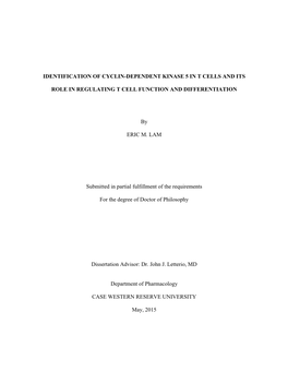 Identification of Cyclin-Dependent Kinase 5 in T Cells and Its