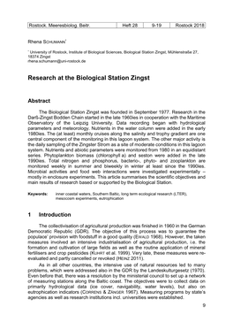 Research at the Biological Station Zingst