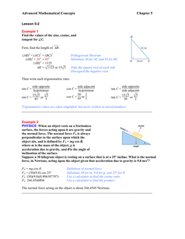 Trig Ratios in Right Triangles