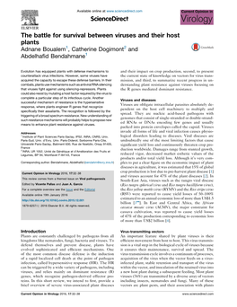 The Battle for Survival Between Viruses and Their Host Plants