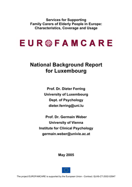National Background Report for Luxembourg