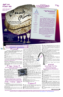 To View the Pesach Planner As a PDF File