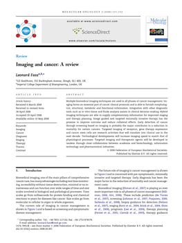Imaging and Cancer: a Review
