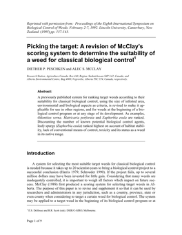 A Revision of Mcclays Scoring System to Determine the Suitability of A