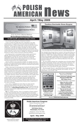 April / May 2009 Newsletter