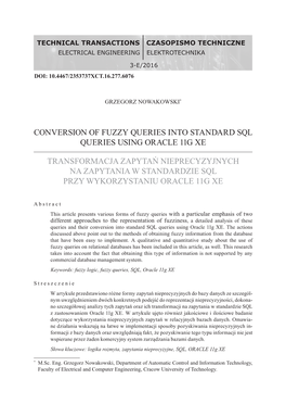 Conversion of Fuzzy Queries Into Standard Sql Queries Using Oracle 11G Xe