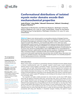 Conformational Distributions of Isolated Myosin Motor Domains