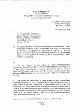 Government of India Ministry of Environment, Forest and Climate Change (Impact Assessment Division)
