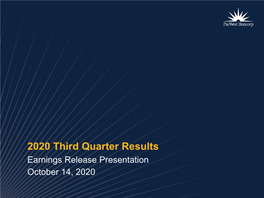 2020 Third Quarter Results