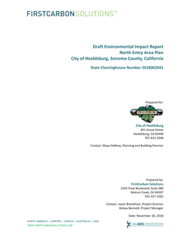 Draft Environmental Impact Report North Entry Area Plan City of Healdsburg, Sonoma County, California