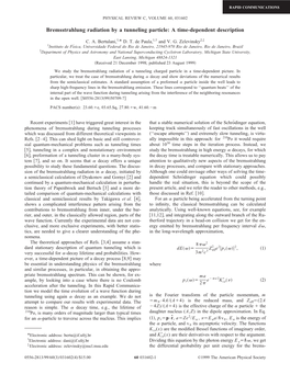 Bremsstrahlung Radiation by a Tunneling Particle: a Time-Dependent Description