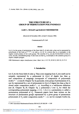 The Structure of a Group of Permutation Polynomials