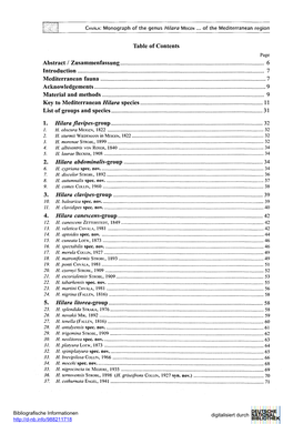 Table of Contents