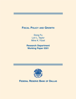 Fiscal Policy and Growth