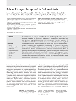 Role of Estrogen Receptor-Β in Endometriosis