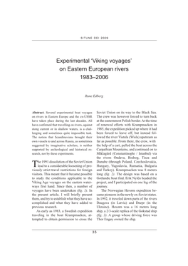 Experimental 'Viking Voyages' on Eastern European Rivers 1983–2006