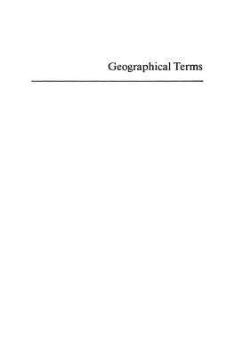 Geographical Terms A