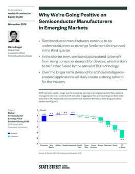 Why We're Going Positive on Semiconductor Manufacturers In