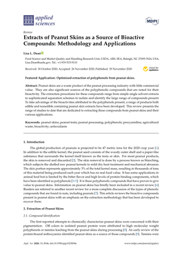 Extracts of Peanut Skins As a Source of Bioactive Compounds: Methodology and Applications