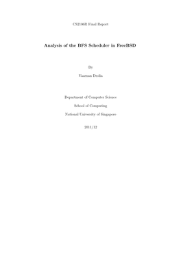 Analysis of the BFS Scheduler in Freebsd