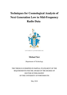 Thesis Is Submited in Partial Fulfilment of the Requirements for the Award of the Degree of Doctor of Philosophy of the University of Portsmouth