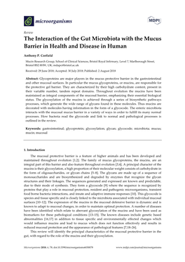 The Interaction of the Gut Microbiota with the Mucus Barrier in Health and Disease in Human