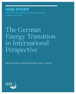 The German Energy Transition in International Perspective