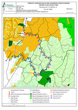 Bago State Forest Compartment 75A Harvest Plan