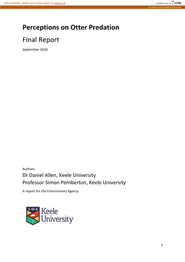 Perceptions on Otter Predation Final Report