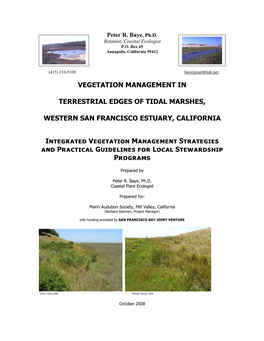 Vegetation Management in Terrestrial Edges of Tidal Marshes