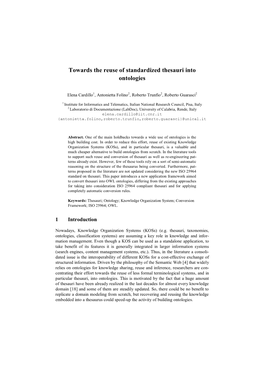 Towards the Reuse of Standardized Thesauri Into Ontologies