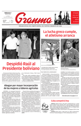 Despidió Raúl Al Presidente Boliviano