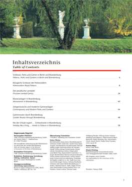 Inhaltsverzeichnis Table of Contents