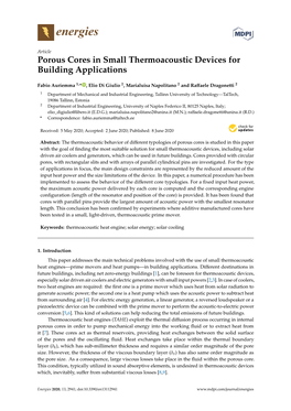 Porous Cores in Small Thermoacoustic Devices for Building Applications