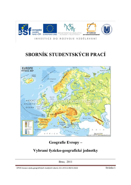 SBORNÍK STUDENTSKÝCH PRACÍ Geografie Evropy