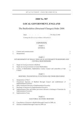 2008 No. 907 LOCAL GOVERNMENT, ENGLAND the Bedfordshire