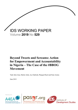 Action for Empowerment and Accountability in Nigeria – the Case of the #BBOG