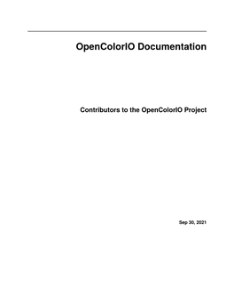 Opencolorio Documentation