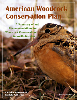 American Woodcock Conservation Plan a Summary of and Recommendations for Woodcock Conservation in North America