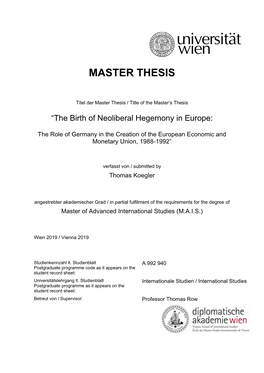 Master Thesis