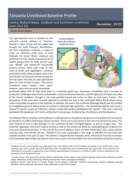 Tanzania Livelihood Baseline Profile