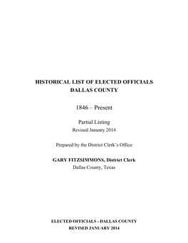 Elected Officials Dallas County
