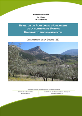 Revision Du Plan Local D'urbanisme De La Commune