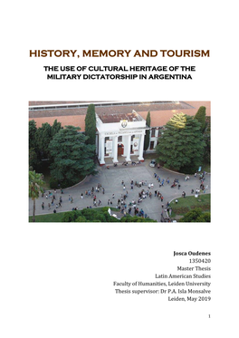 History, Memory and Tourism
