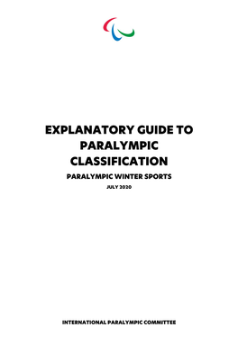 Explanatory Guide to Paralympic Classification Winter Sports