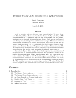 Brumer–Stark Units and Hilbert's 12Th Problem